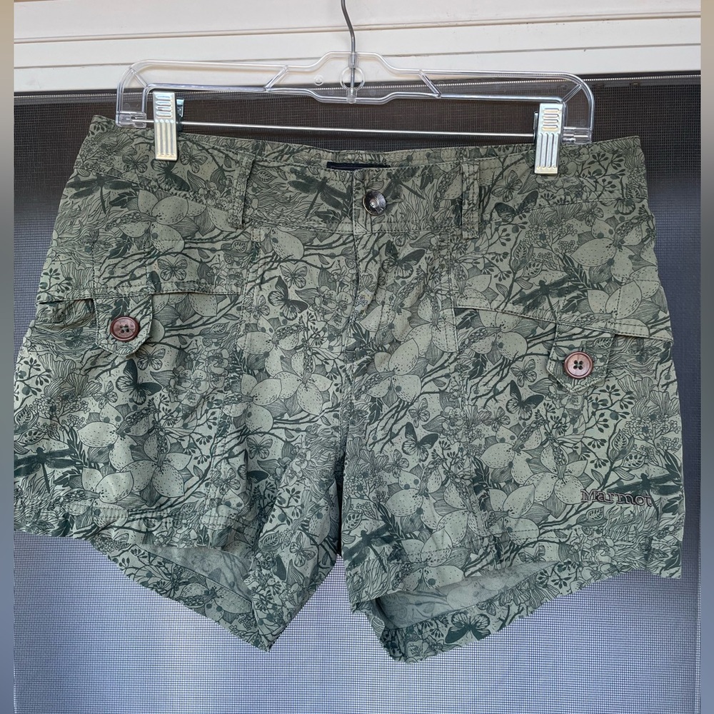 Marmot dragonfly butterfly print shorts Large 10